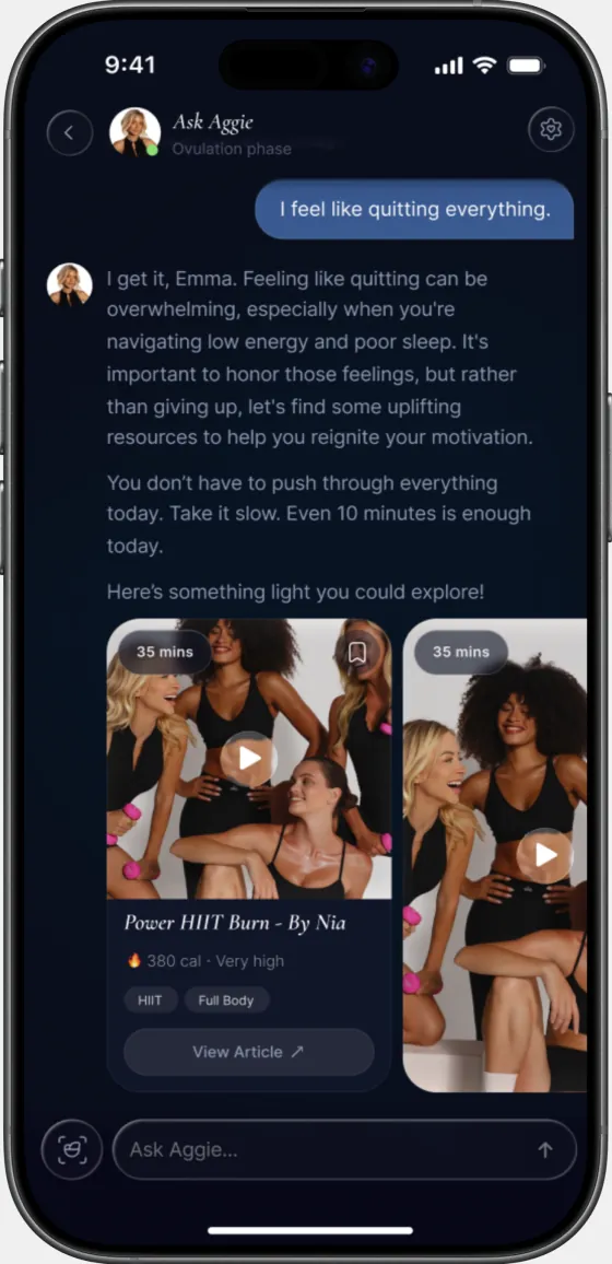 Ask Aggie chat screen
