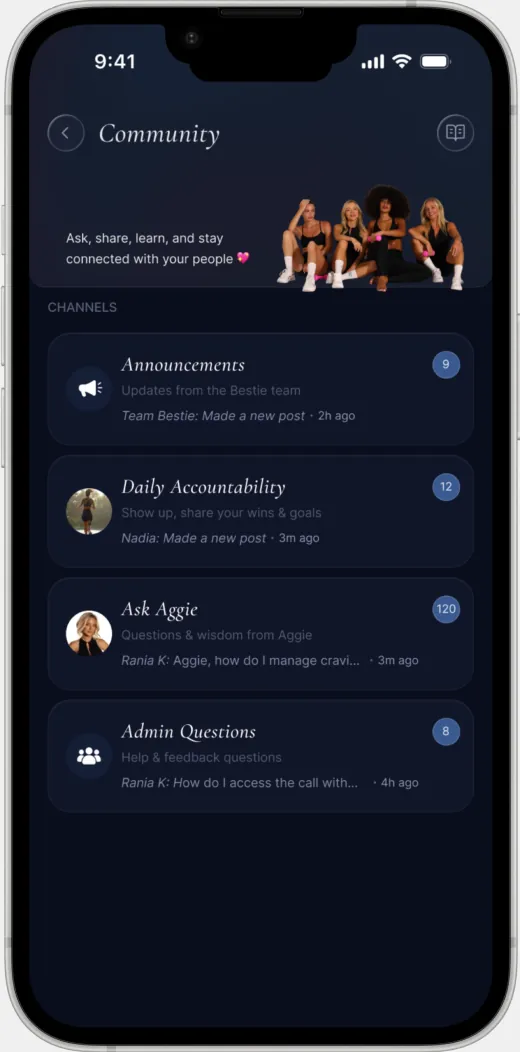 Bestie community screen