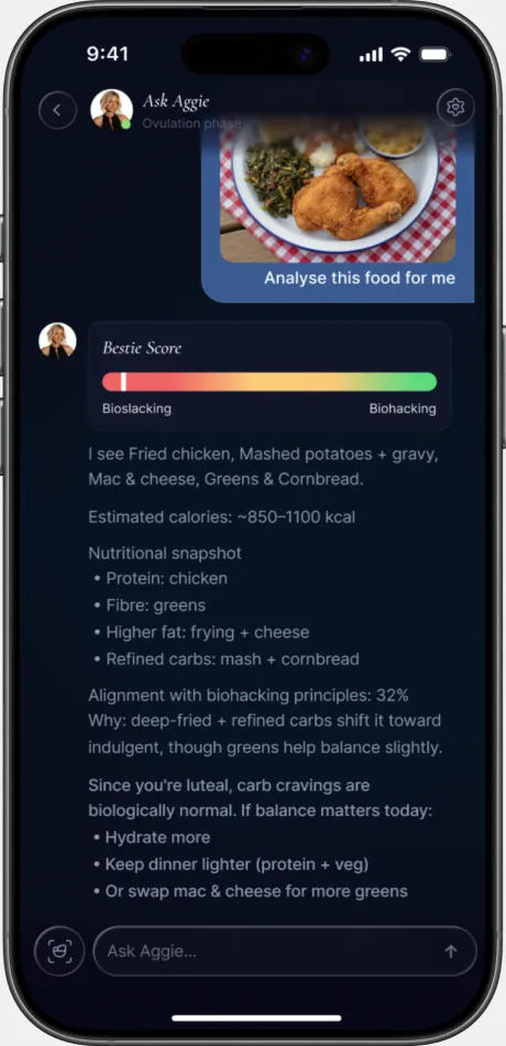 Bestie grocery list screen