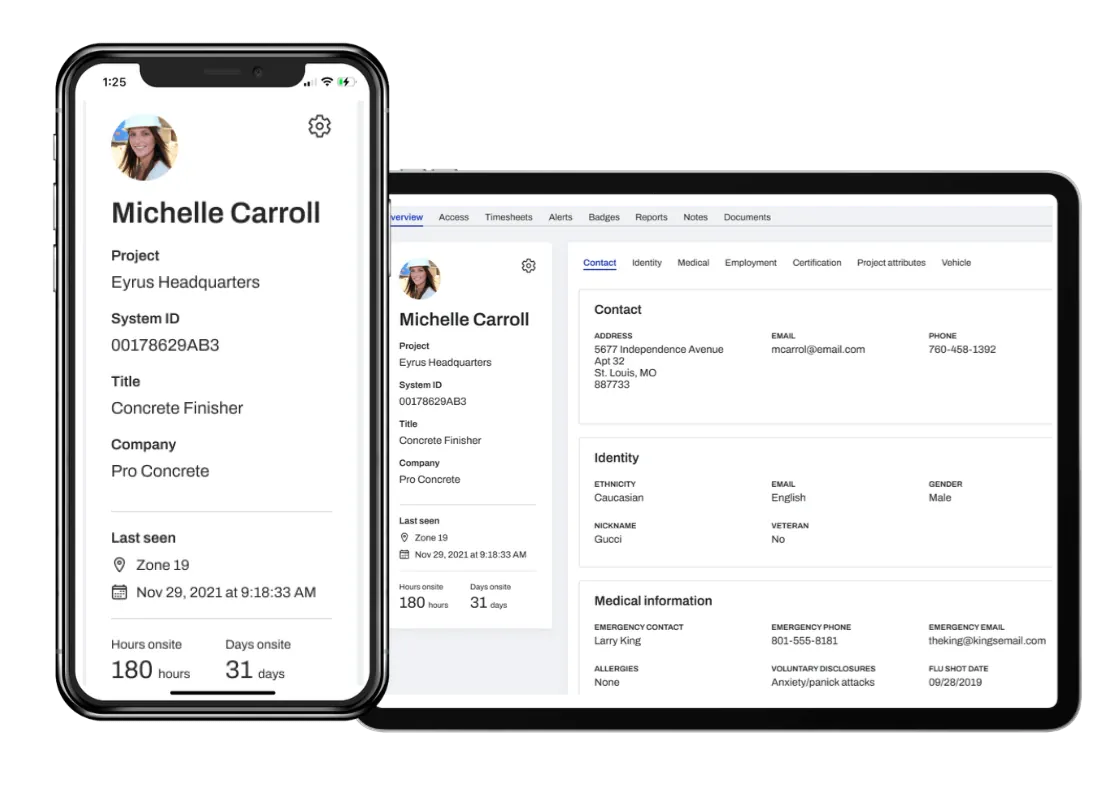 Eyrus contribution — visibility app on phone and tablet