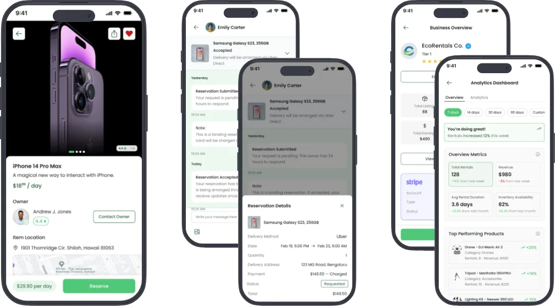 Lendr contribution — mobile screens